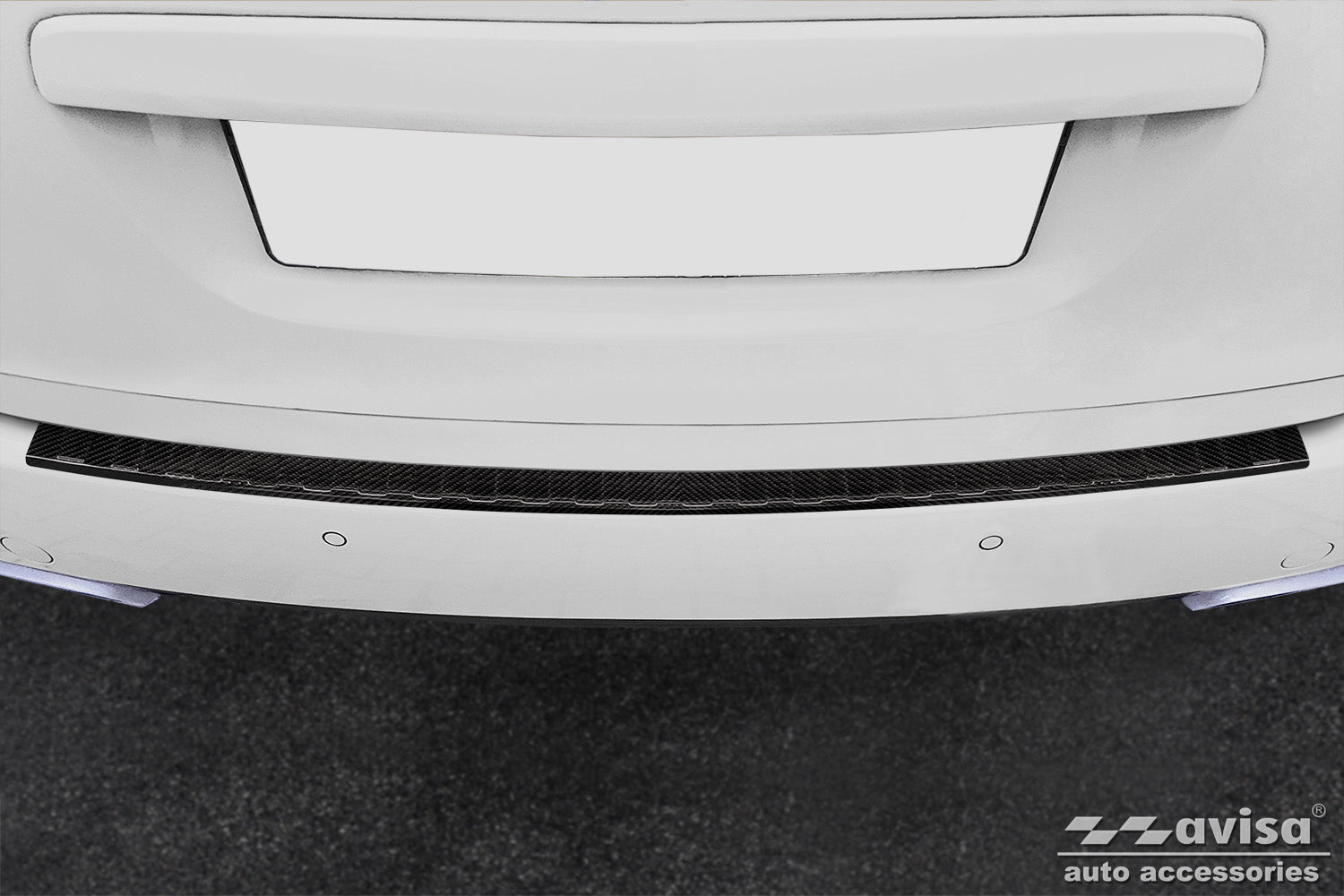 protector de parachoques trasero PORSCHE CAYENNE (92A) negro fibra de carbono