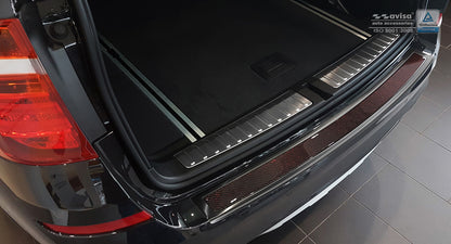 protector de parachoques trasero BMW X3 F25 negro acero , rojo fibra de carbono