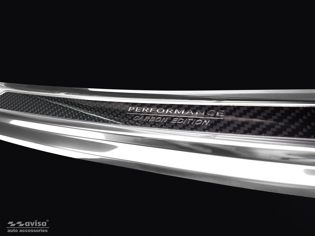 protector de parachoques trasero PORSCHE CAYENNE plata espejo, negro fibra de carbono