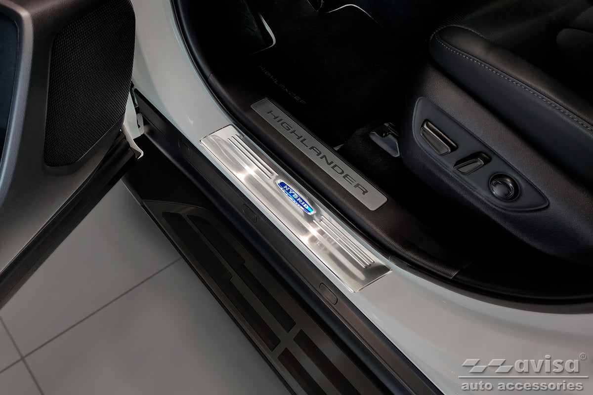 Protector umbral de puertas blue '' HYBRID '' TOYOTA HIGHLANDER (XU70) negro