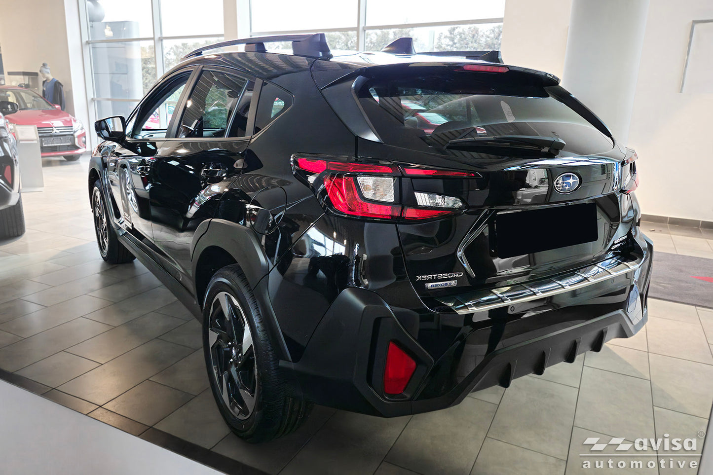 protector de parachoques trasero SUBARU CROSSTREK plata satinado