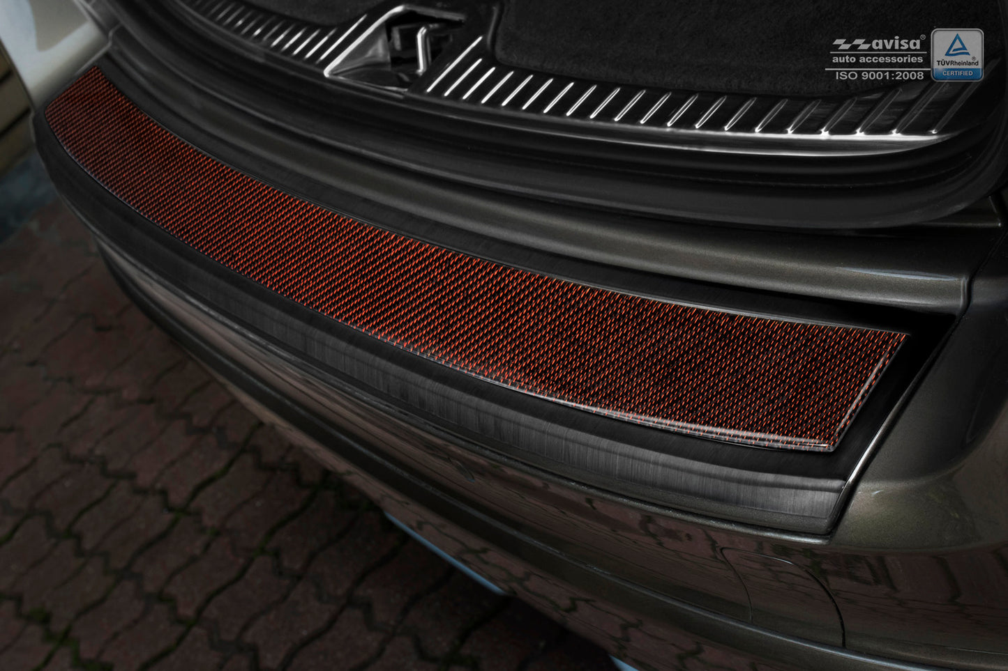 protector de parachoques trasero VOLVO XC60 negro acero, rojo&negro fibra de carbono