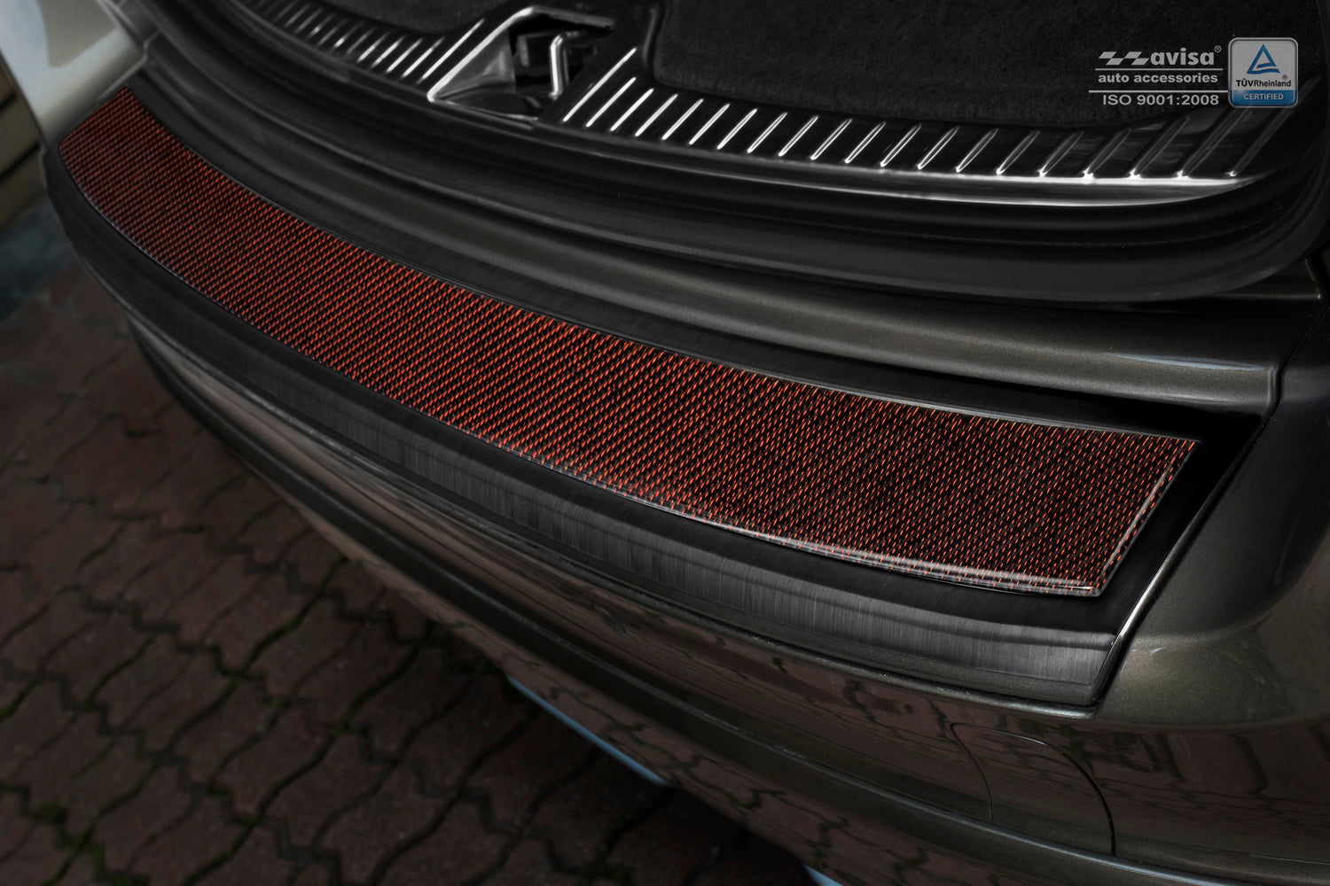protector de parachoques trasero VOLVO XC60 negro acero, rojo&negro fibra de carbono
