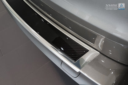 protector de parachoques trasero BMW X5 F15 plata espejo, negro fibra de carbono