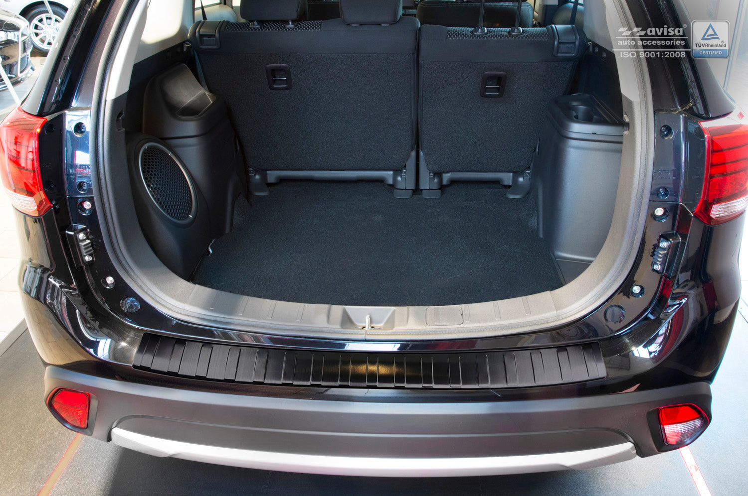 protector de parachoques trasero MITSUBISHI OUTLANDER PHEV negro