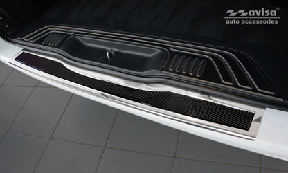 protector de parachoques trasero MERCEDES CLASE V W447 espejo acero, negro fibra de carbono
