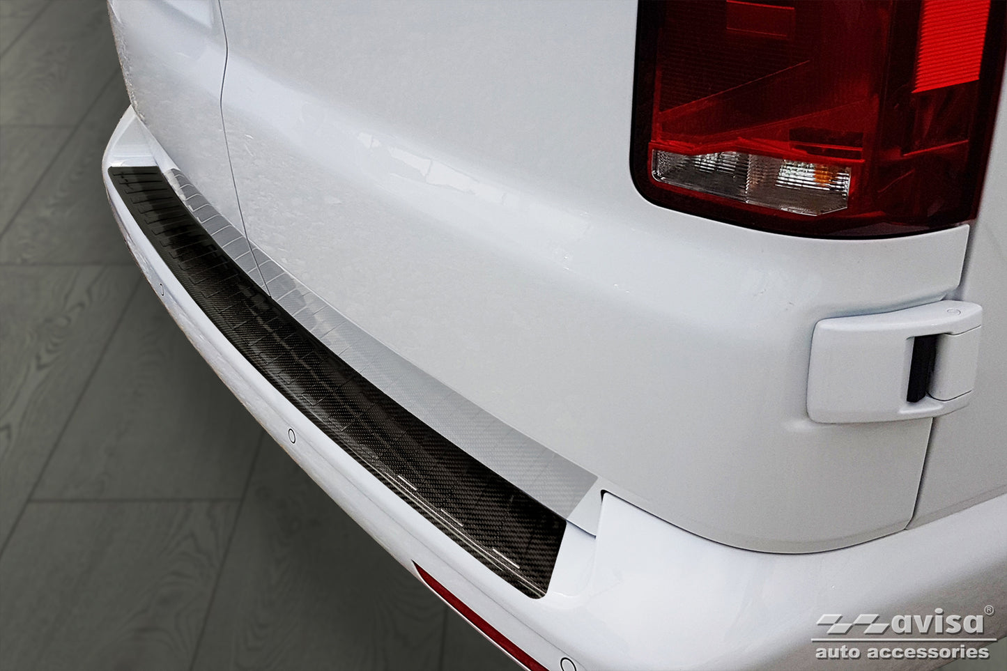 protector de parachoques trasero VW TRANSPORTER T5 Multivan, negro