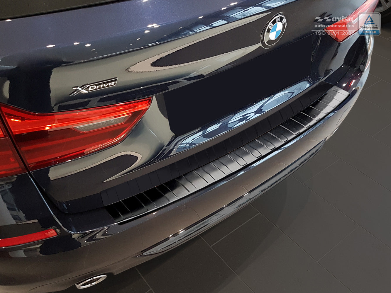 protector de parachoques trasero BMW 5 G31 touring negro