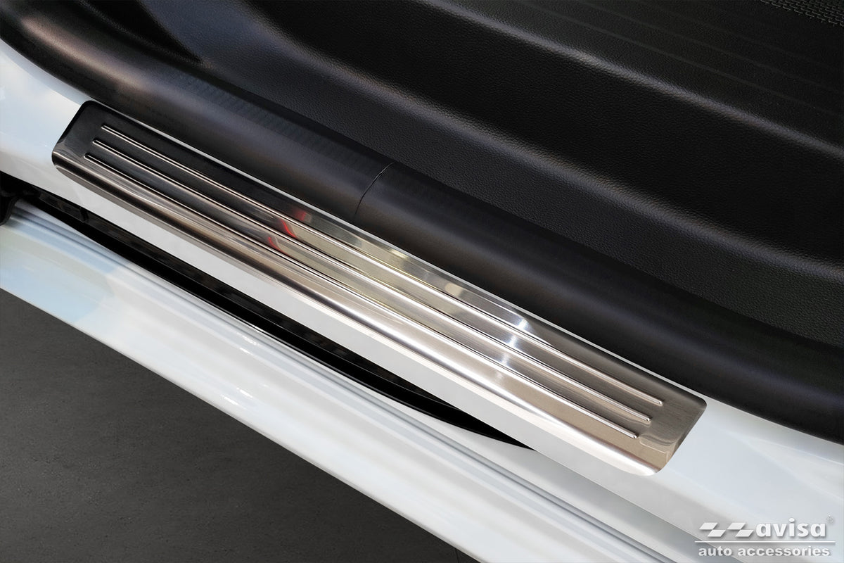 Protector umbral de puertas en relieve RENAULT KANGOO plata satinado