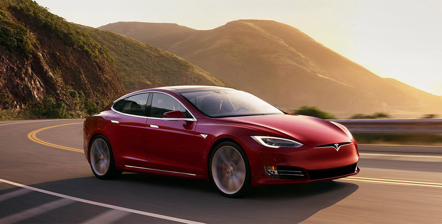 protector de parachoques trasero TESLA MODEL S liftback espejo acero,negro fibra de carbono