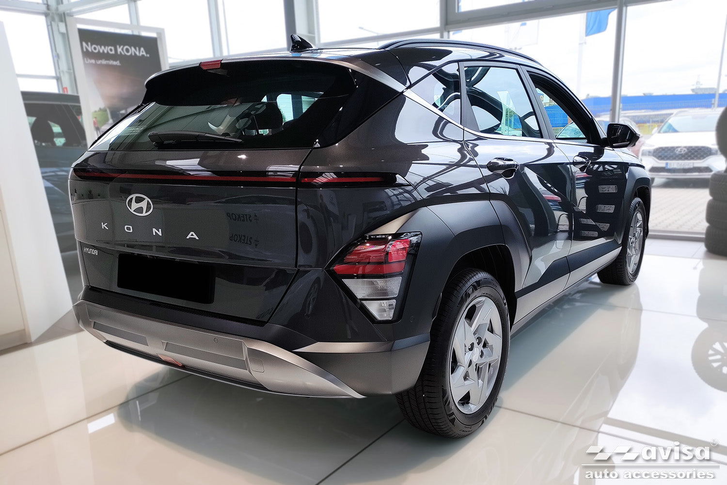 protector de parachoques trasero HYUNDAI KONA negro