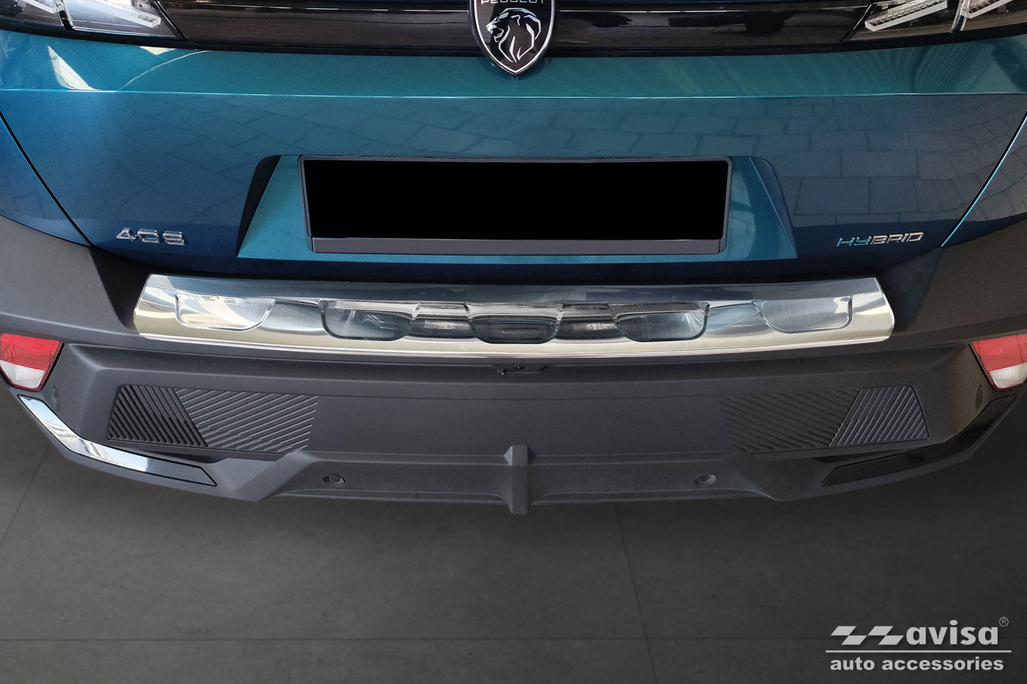 protector de parachoques trasero PEUGEOT 408 fastback plata satinado