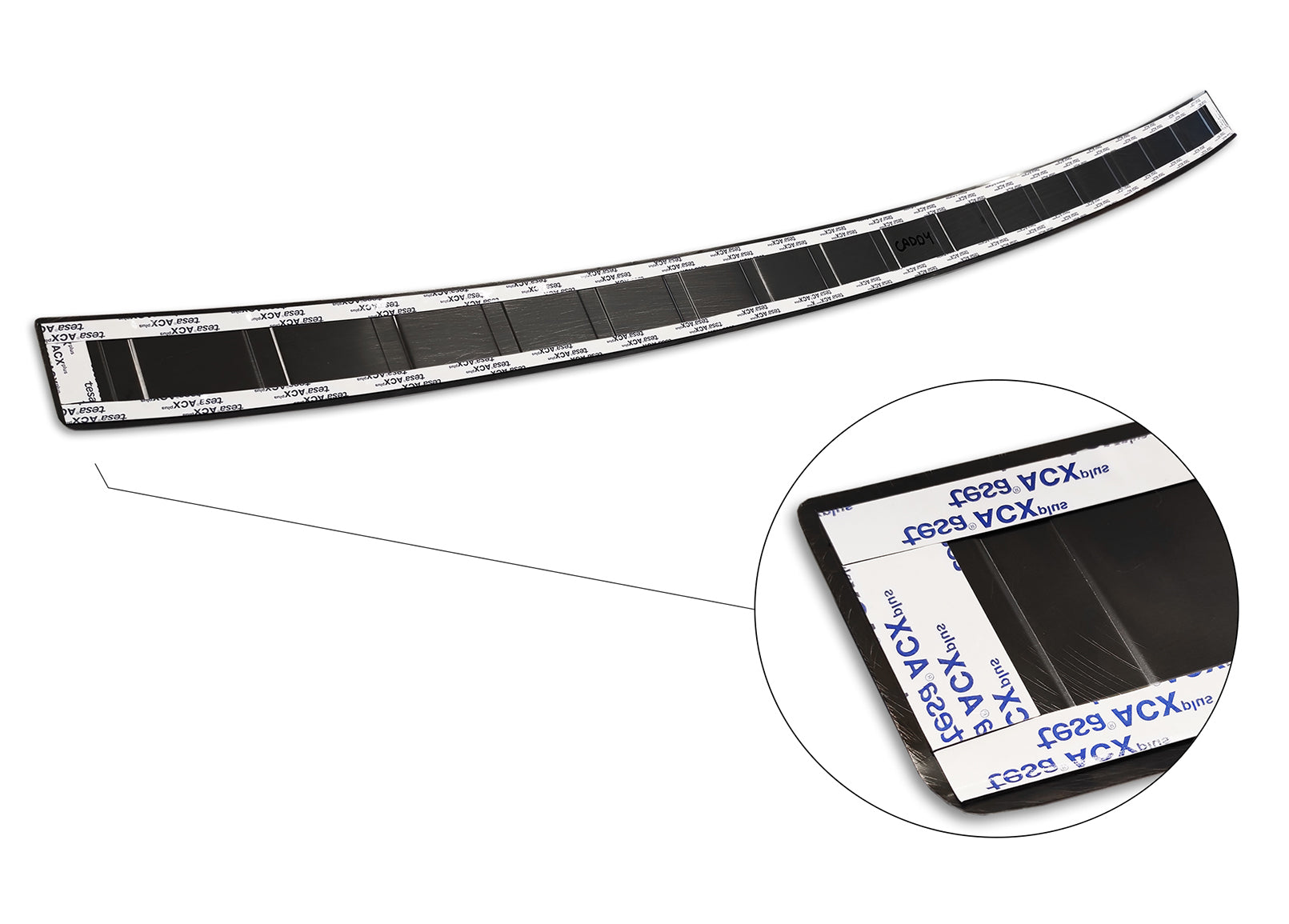 protector de parachoques trasero VW CADDY (SB) negro 2020+