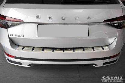 protector de parachoques trasero SKODA SUPERB combi plata satinado