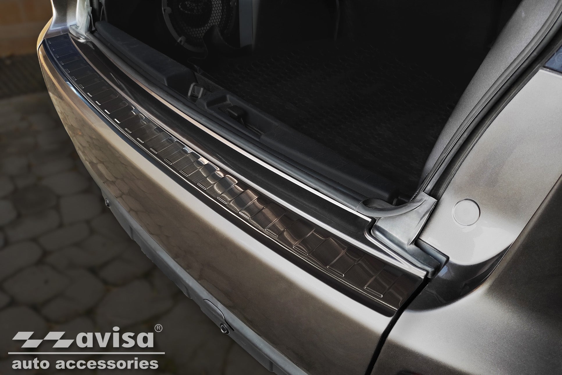protector de parachoques trasero PEUGEOT 4007 negro
