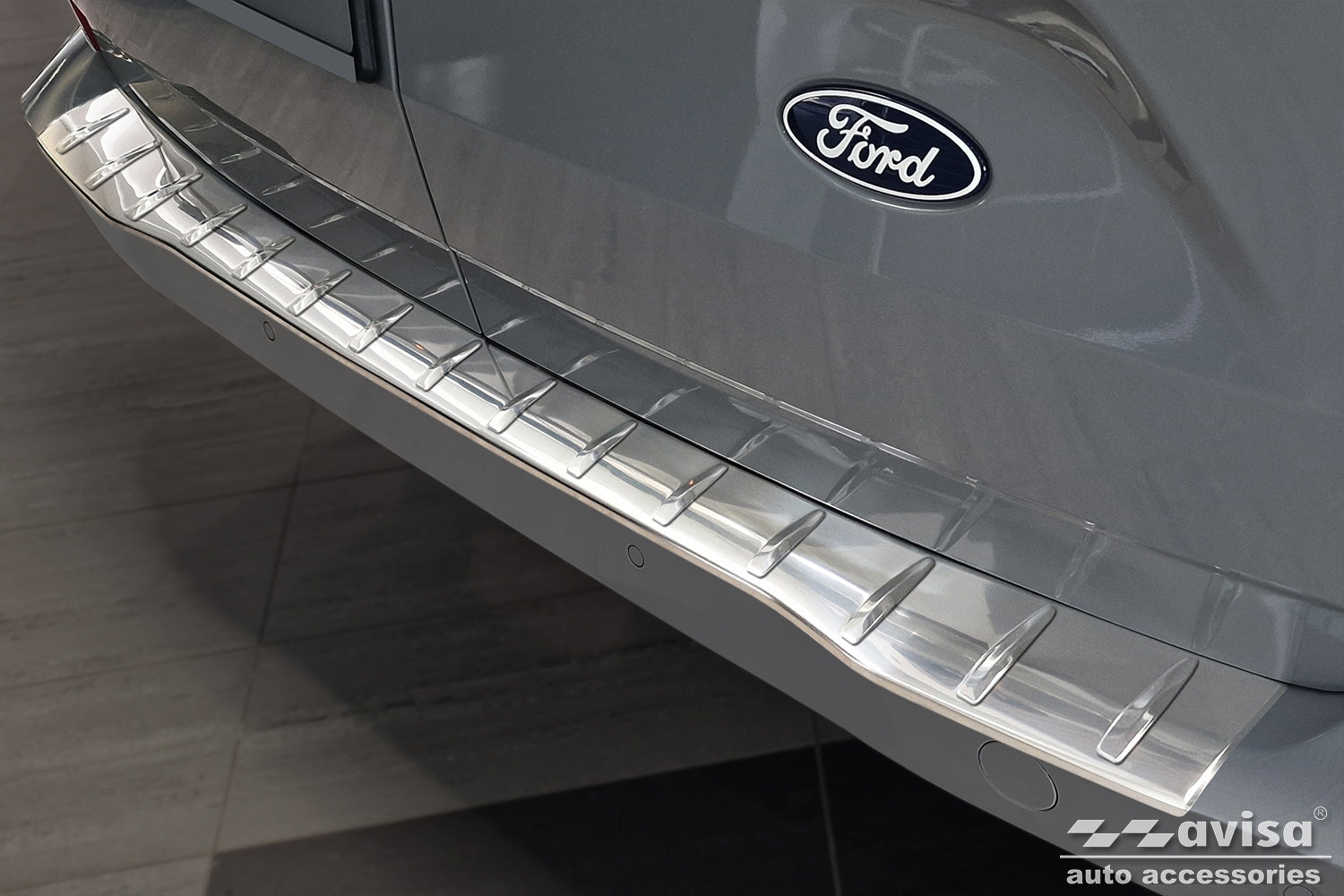 protector de parachoques trasero FORD TRANSIT CUSTOM plata satinado