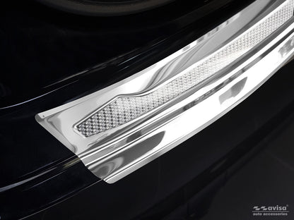 protector de parachoques trasero PORSCHE CAYENNE plata espejo, plata fibra de carbono