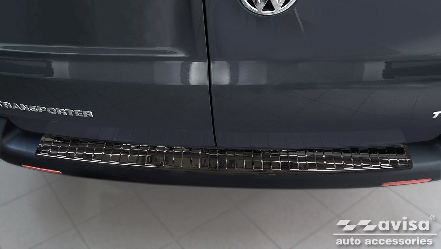protector de parachoques trasero VW TRANSPORTER T5 Multivan negro espejo