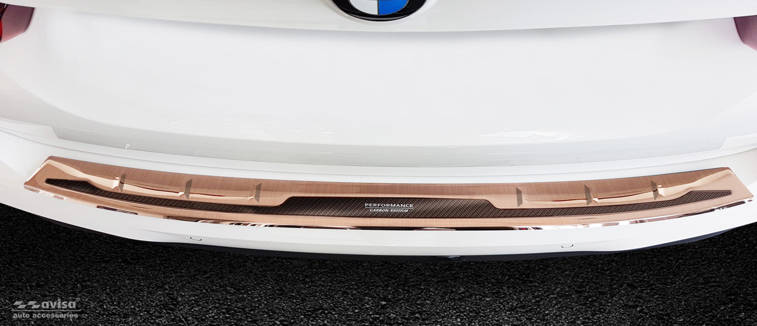 protector de parachoques trasero "Performance"BMW X3 G01 M-pak cobre cepillado, cobre fibra de carbono