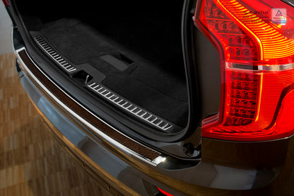 protector de parachoques trasero VOLVO XC90 espejo acero, rojo&negro fibra de carbono