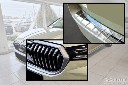 protector de parachoques trasero SKODA SUPERB COMBI plata espejo