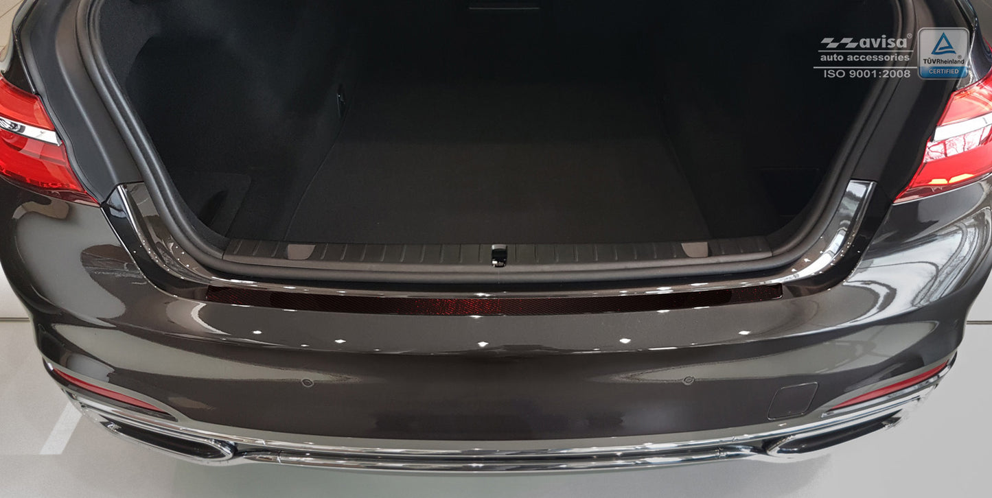 protector de parachoques trasero BMW 7 lmousne G11, rojo / negro