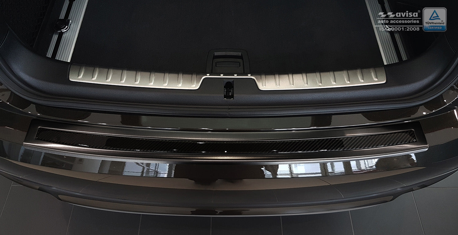 protector de parachoques trasero BMW X6 F16 negro acero, negro fibra de carbono 2014-19