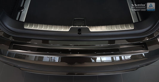 protector de parachoques trasero BMW X6 F16 negro acero, negro fibra de carbono 2014-19