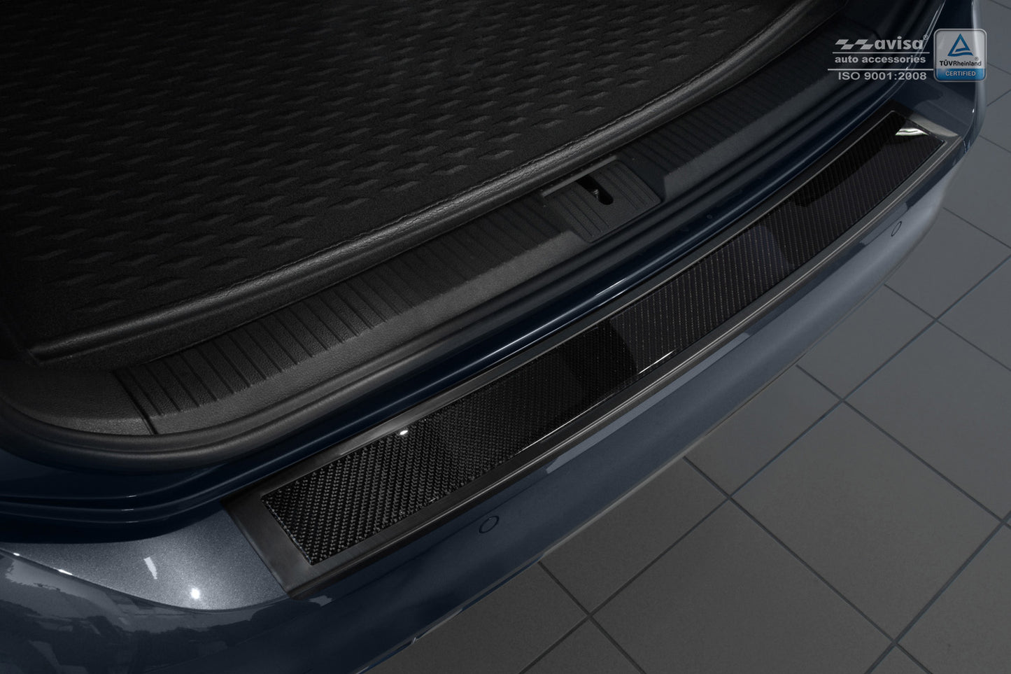 protector de parachoques trasero VW PASSAT B8 variant negro acero, negro fibra de carbono