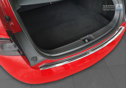 protector de parachoques trasero TESLA MODEL S liftback espejo acero,negro fibra de carbono