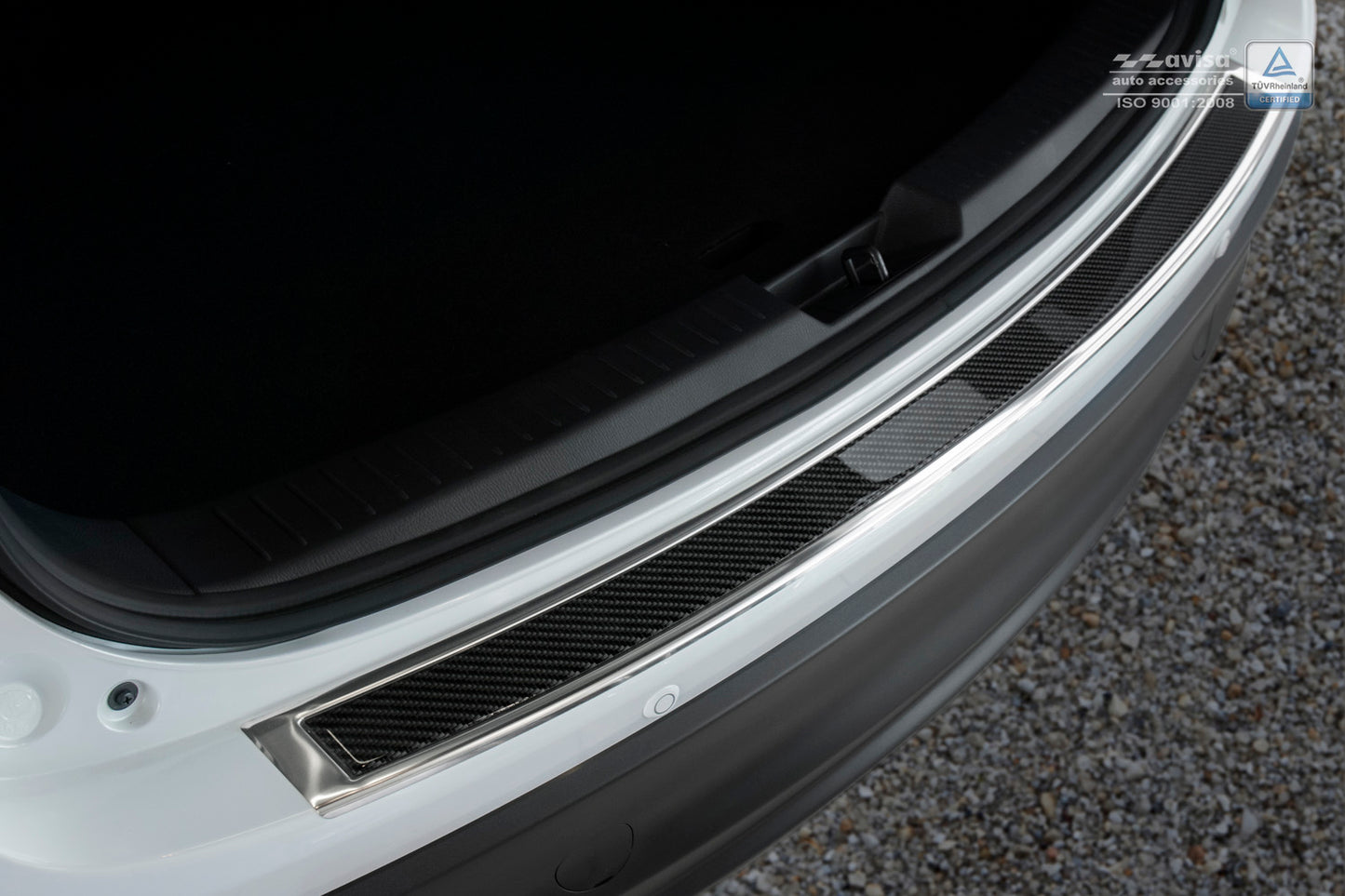 protector de parachoques trasero MAZDA CX-5 espejo acero,negro fibra de carbono