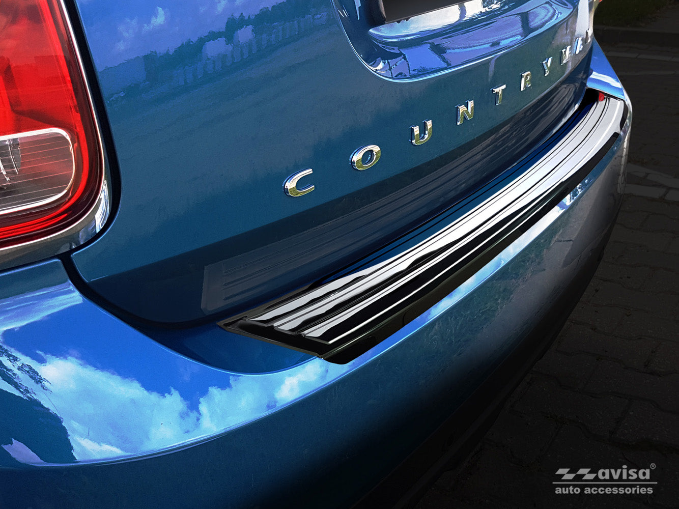 protector de parachoques trasero MINI COUNTRYMAN F60 crossover negro espejo