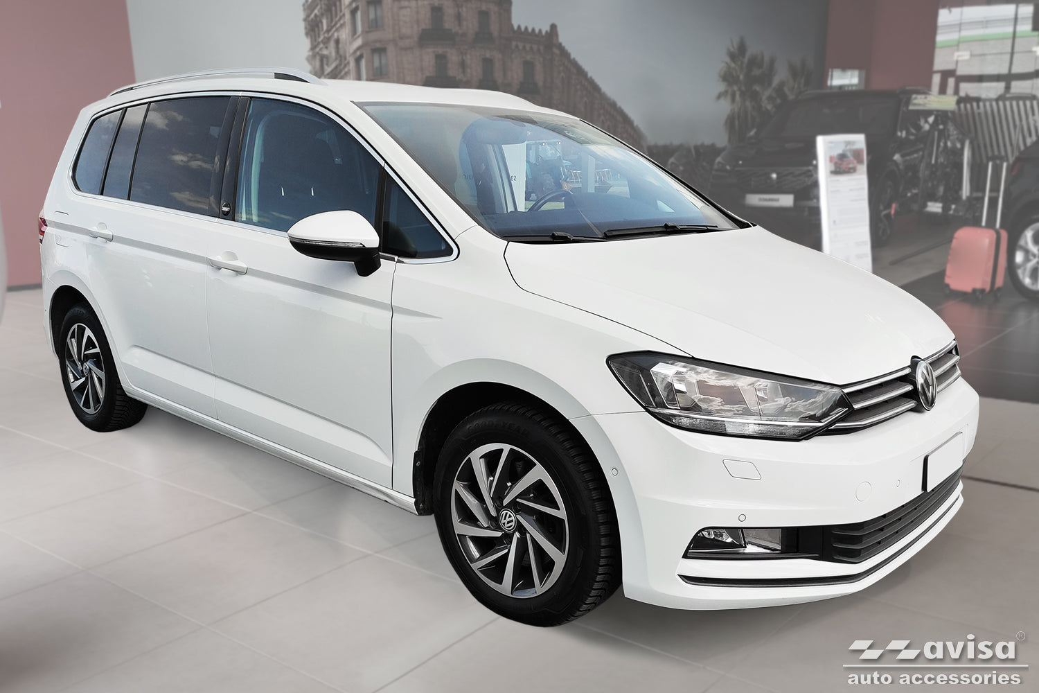 protector de parachoques trasero VW TOURAN plata