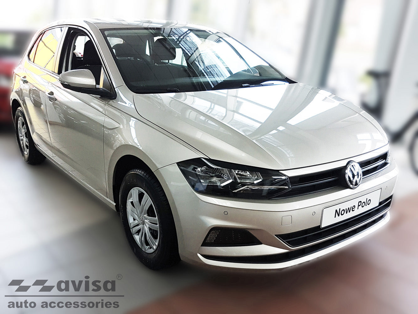 protector de parachoques trasero VW POLO hatchback negro