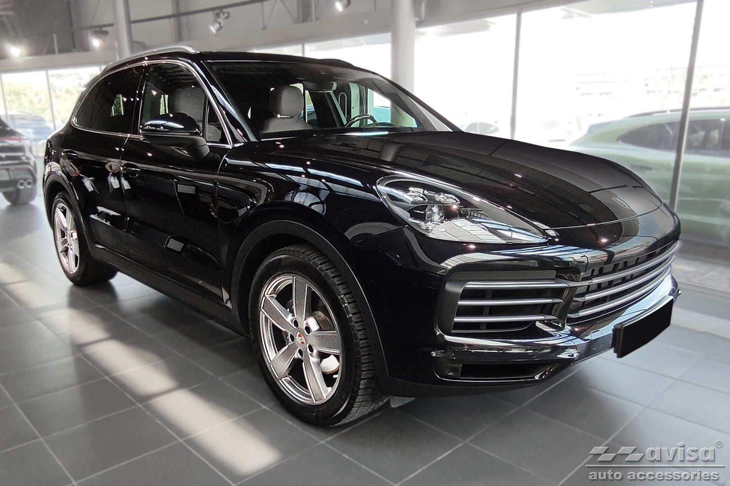 protector de parachoques trasero PORSCHE CAYENNE negro