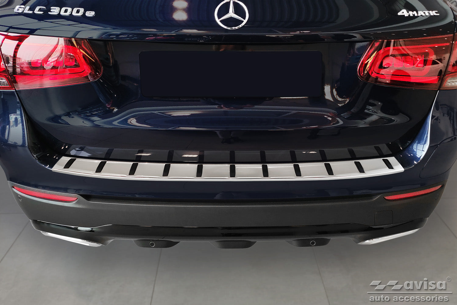 protector de parachoques trasero MERCEDES GLC (X253) 5D plata satinado