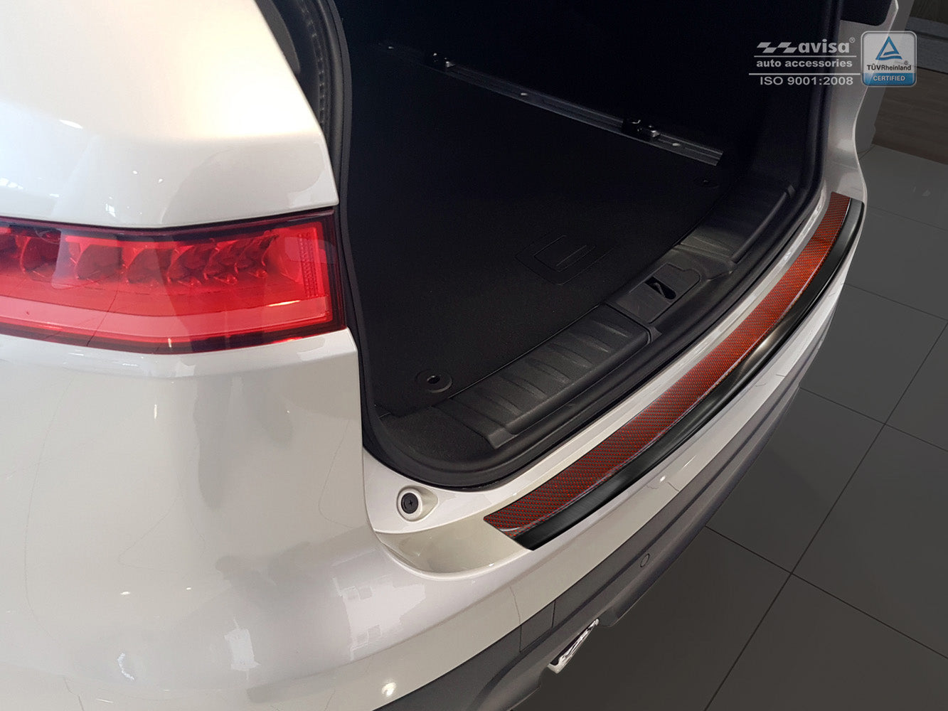 protector de parachoques trasero JAGUAR F-PACE negro acero, rojo&negro fibra de carbono