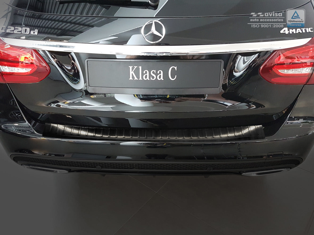 protector de parachoques trasero MERCEDES CLASE C W205 negro