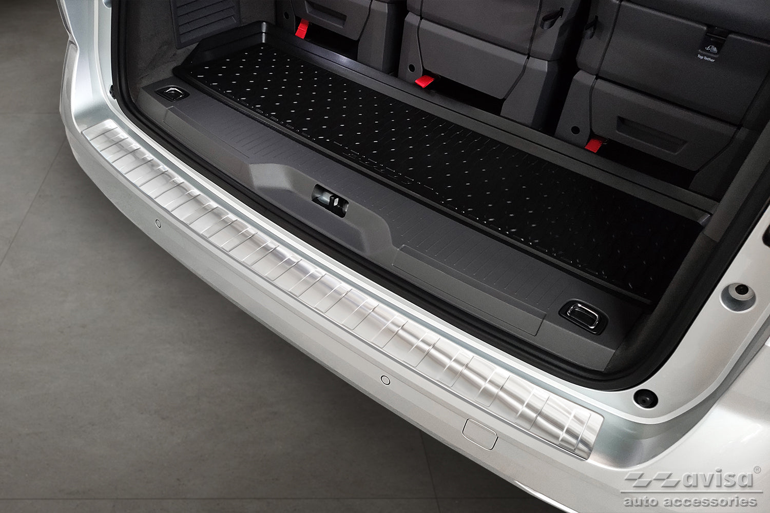 protector de parachoques trasero VW MULTIVAN T7 plata satinado