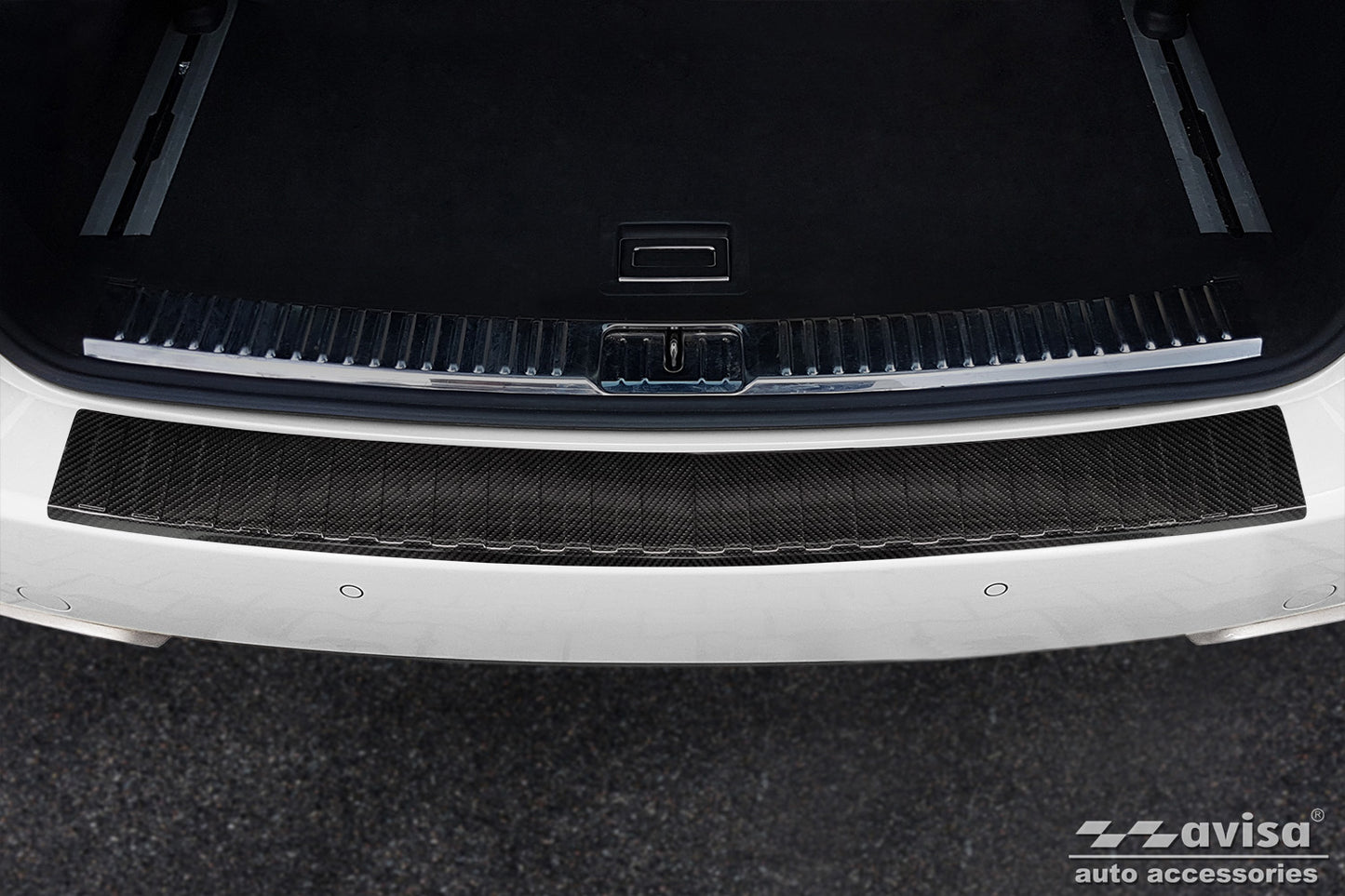 protector de parachoques trasero PORSCHE CAYENNE (92A) negro fibra de carbono