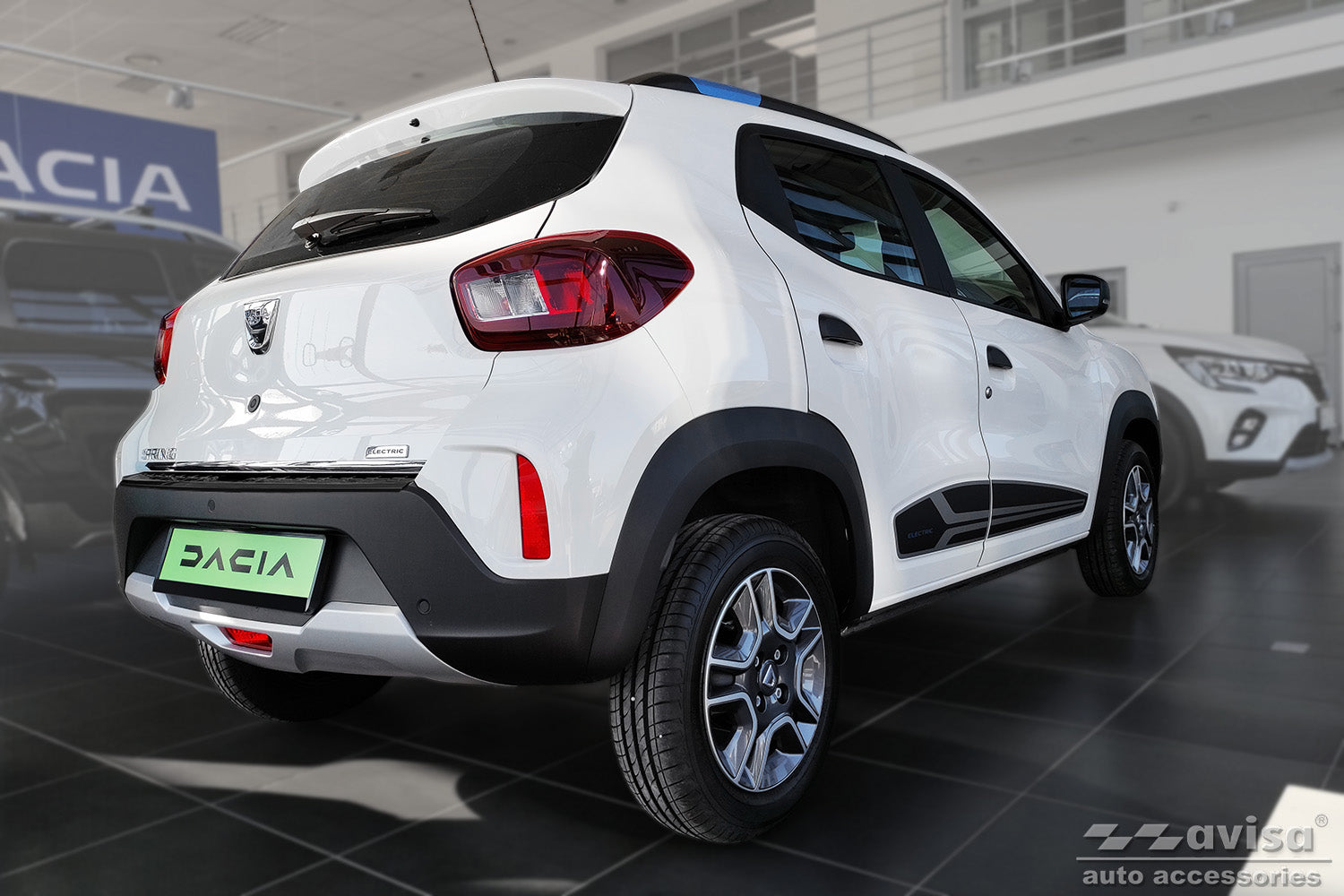 protector de parachoques trasero DACIA SPRING hatchback negro