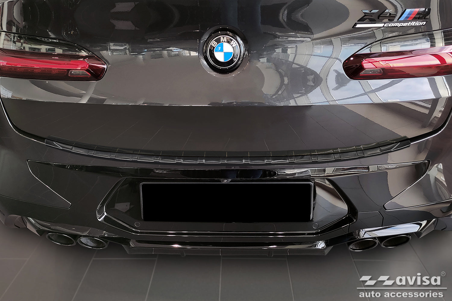 protector de parachoques trasero BMW X4 (G02/F98) negro