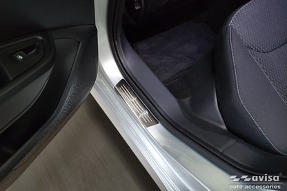 Protector umbral de puertas en relieve SKODA FABIA Hatchback plata satinado