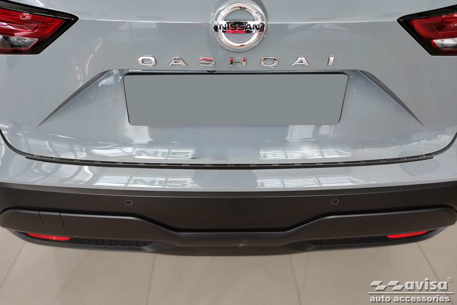 protector de parachoques trasero NISSAN Qashqai mld-hybrd negro