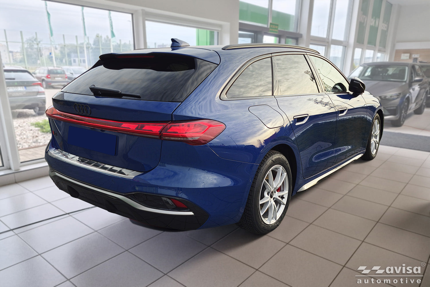 protector de parachoques trasero AUDI A5 Avant plata satinado