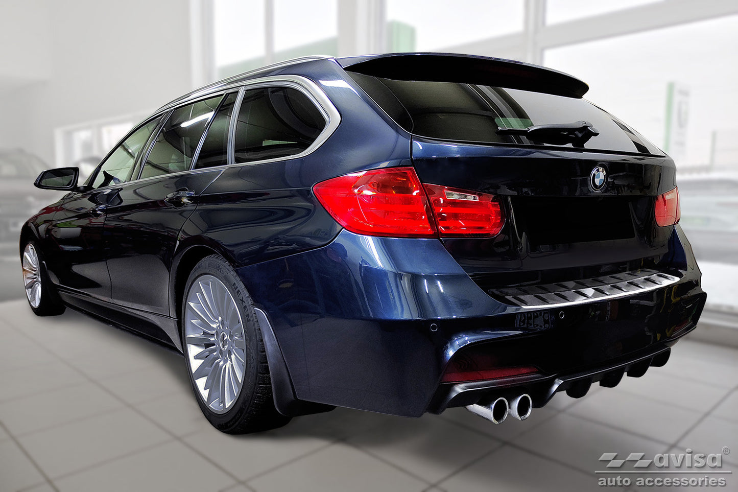 protector de parachoques trasero BMW 3 F31 Touring plata