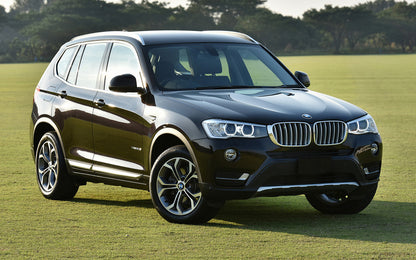 protector de parachoques trasero BMW X3 F25 negro acero , rojo fibra de carbono