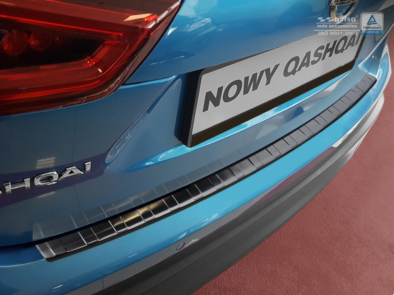 protector de parachoques trasero NISSAN QASHQAI crossover negro 2017-21