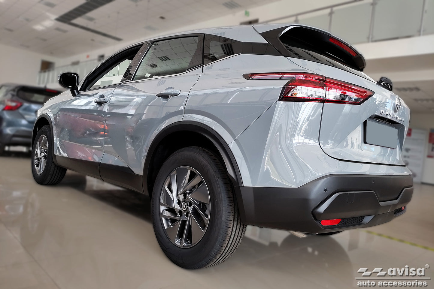 protector de parachoques trasero NISSAN Qashqai mld-hybrd negro
