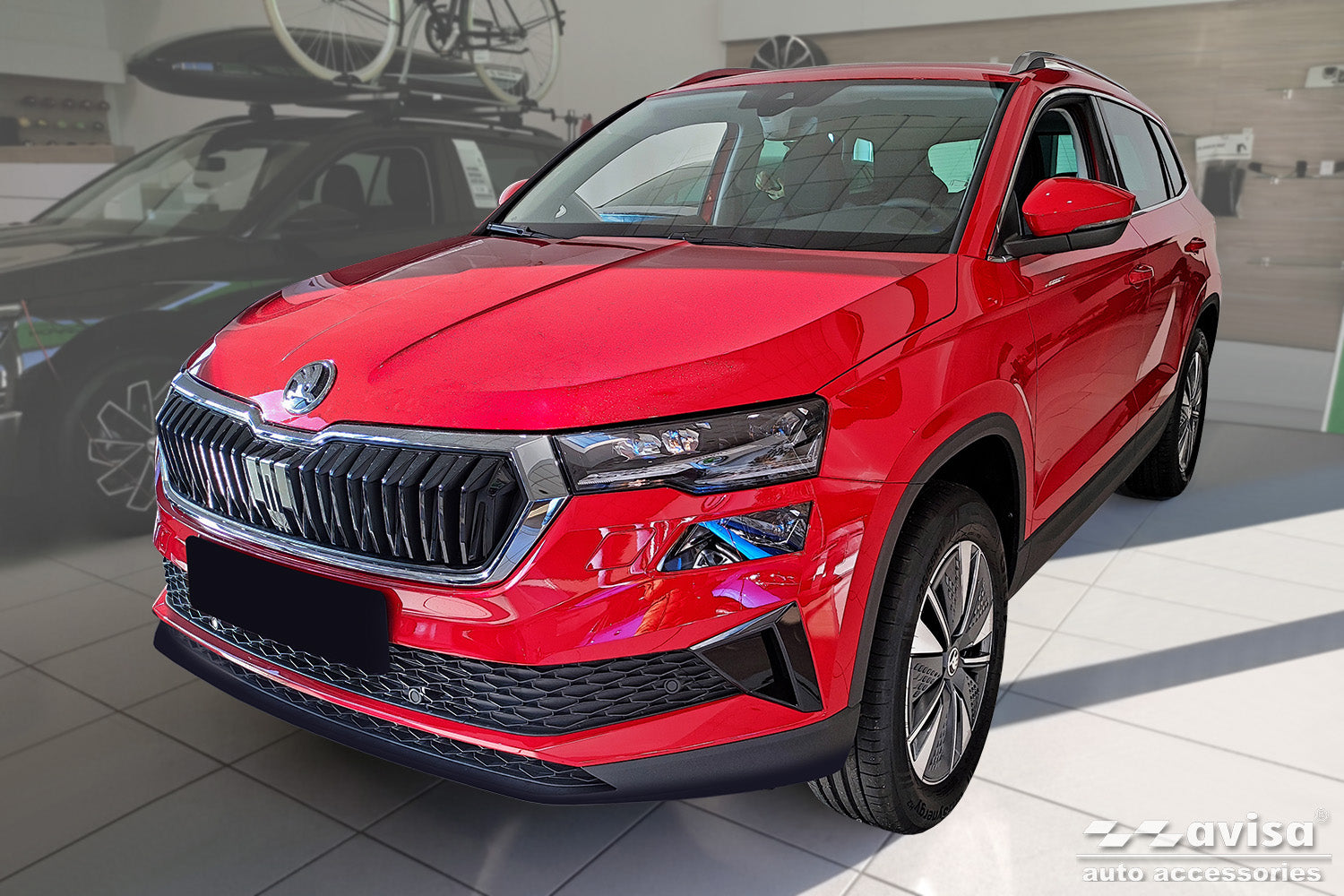 protector de parachoques trasero SKODA KAROQ negro espejo